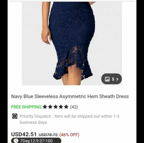 ROSEWE NAVY BLUE SLEEVELESS DRESS - Picture 2 of 3